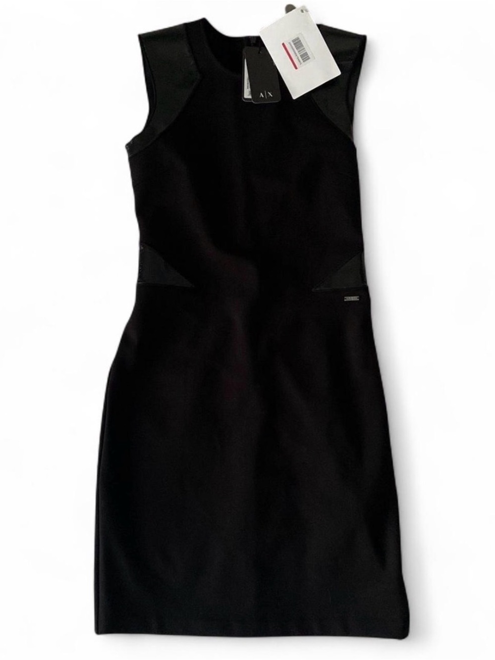 A/X Armani Exchange Black Sleeveless Midi Sheath Dress